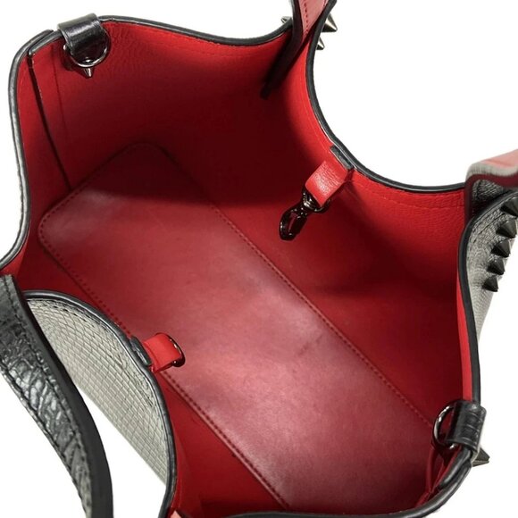 Auth CHRISTIAN LOUBOUTIN Hippolock Mini Black Red Leather Rubber - Picture 13 of 14